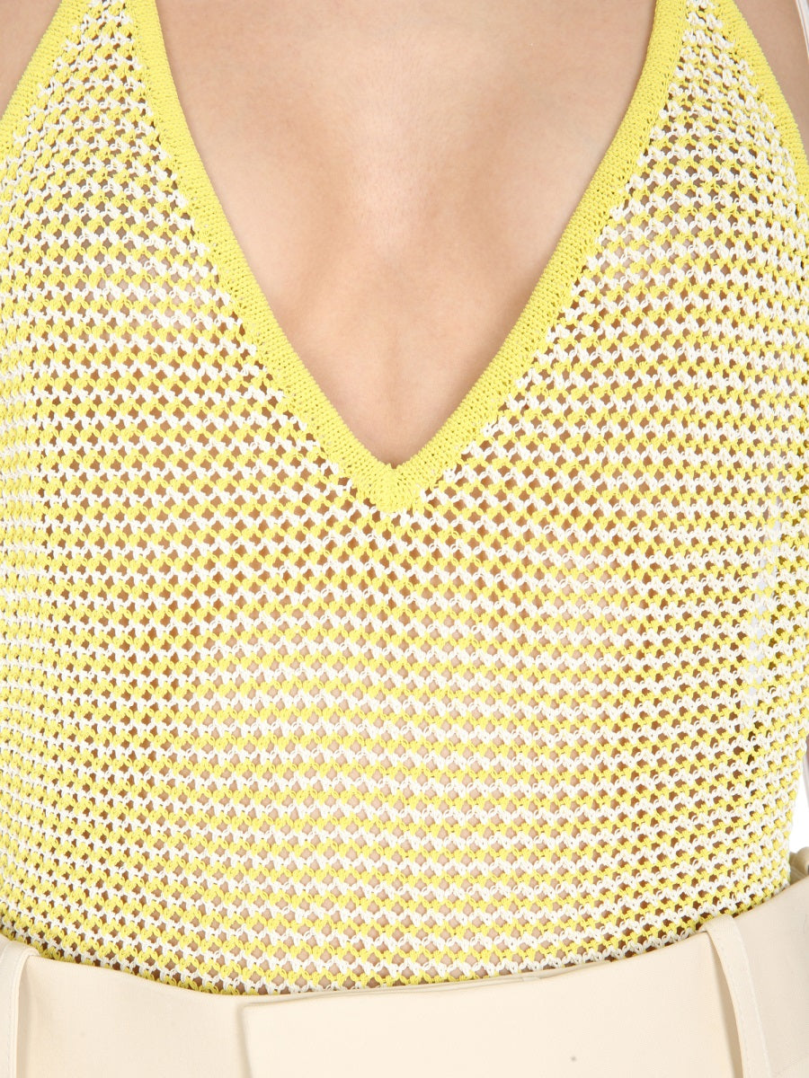 BOTTEGA VENETA V Neck Bodycon T-Shirt