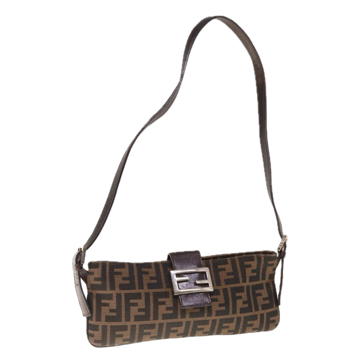 FENDI Zucca Canvas Mamma Baguette Shoulder Bag Brown65778