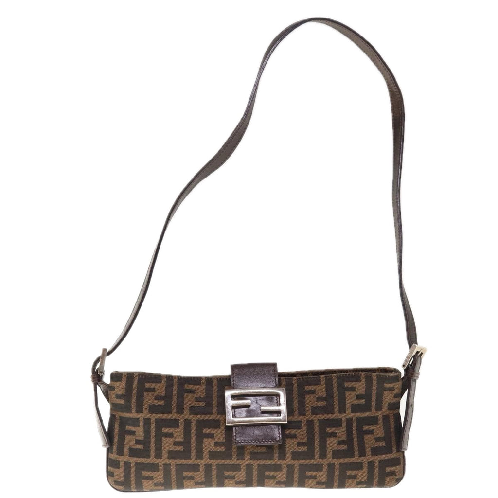 FENDI Zucca Canvas Mamma Baguette Shoulder Bag Brown65778
