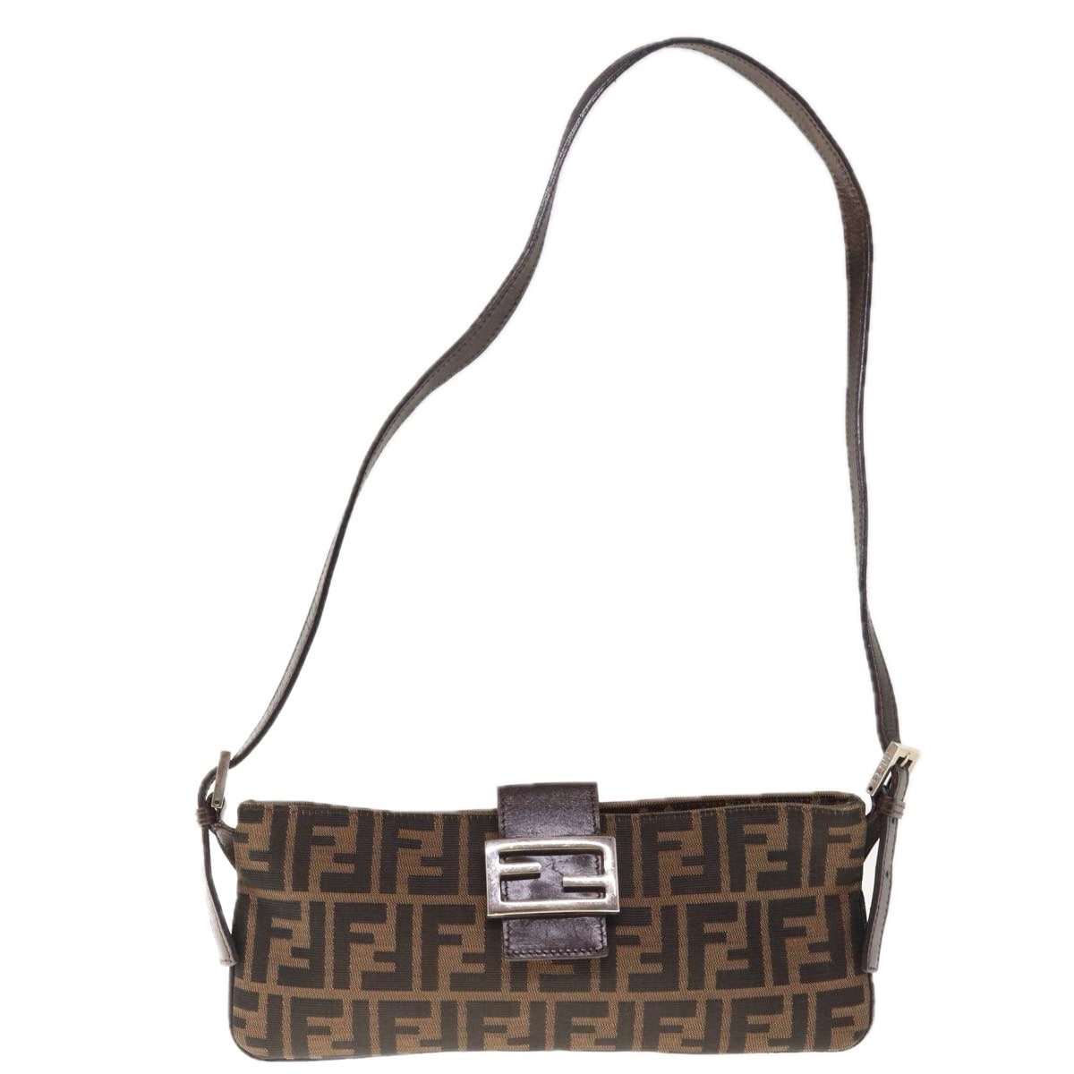 FENDI Zucca Canvas Mamma Baguette Shoulder Bag Brown65778