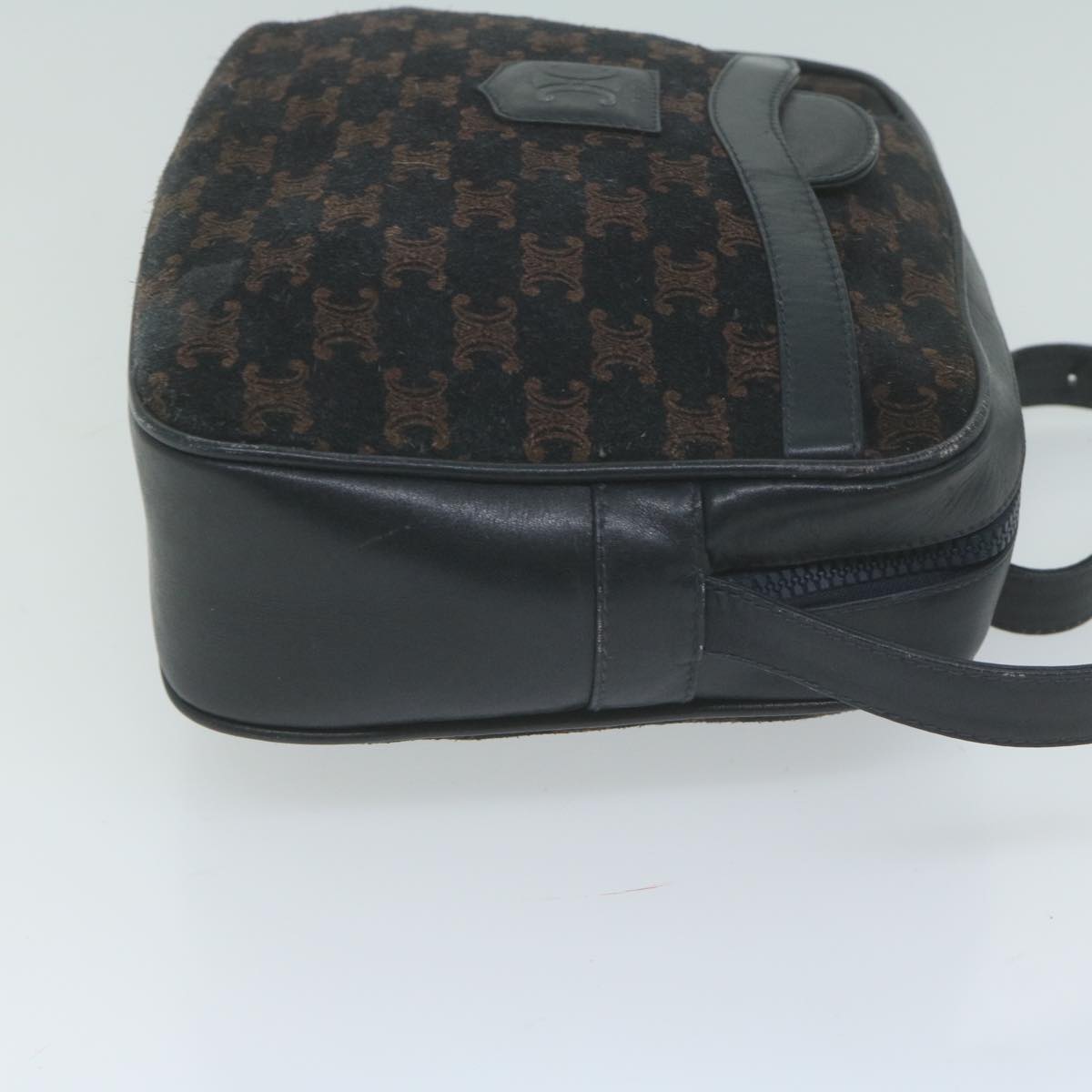 CELINE Macadam Canvas Shoulder Bag Navy  65782