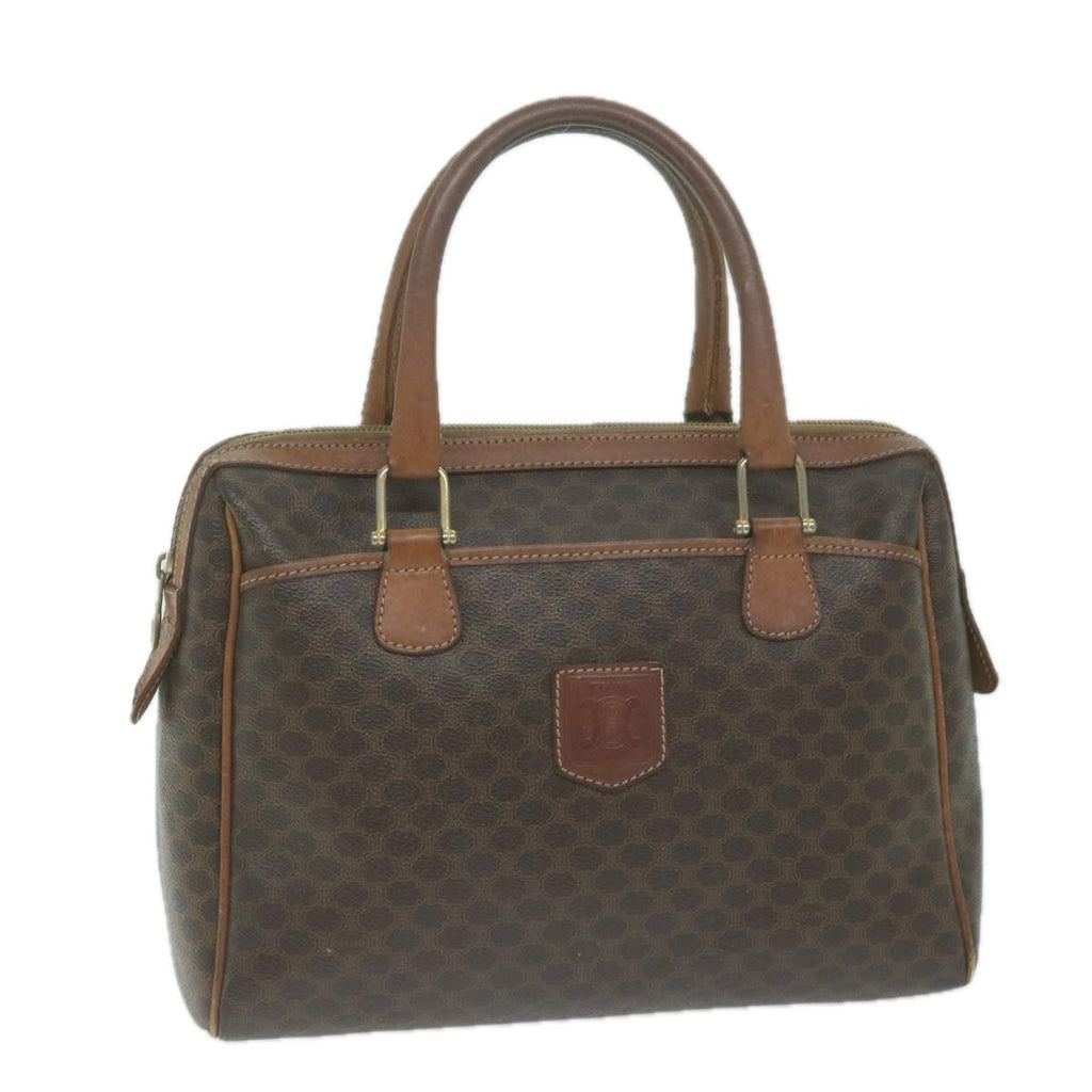 CELINE Macadam Canvas Boston Bag PVC Brown  65783