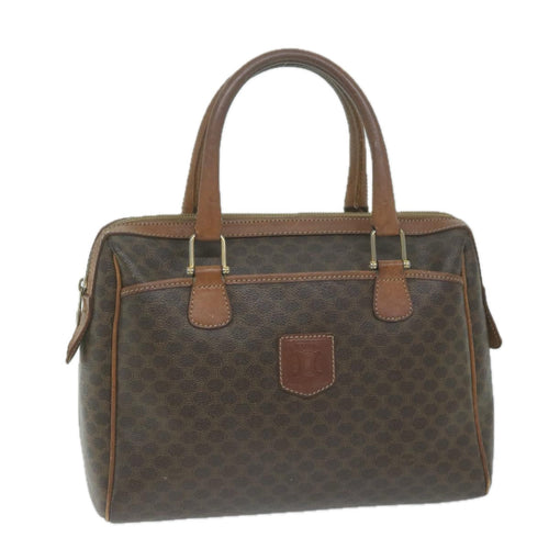 CELINE Macadam Canvas Boston Bag PVC Brown  65783