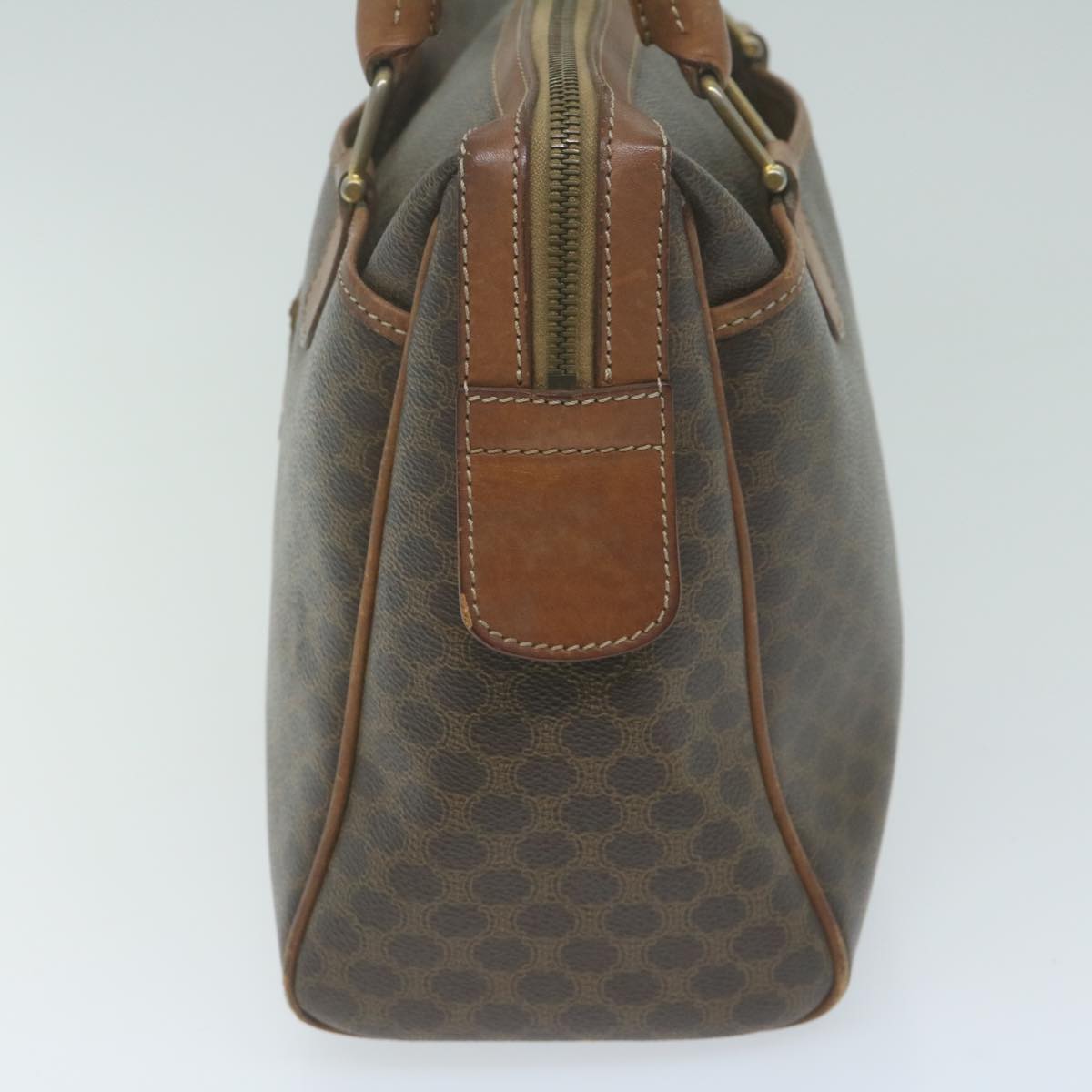 CELINE Macadam Canvas Boston Bag PVC Brown  65783