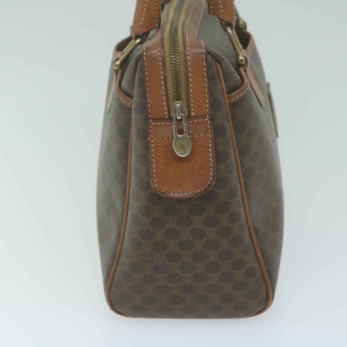 CELINE Macadam Canvas Boston Bag PVC Brown  65783