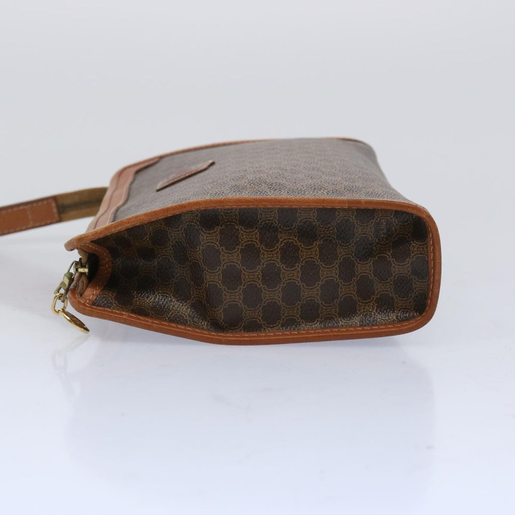 CELINE Macadam Canvas Clutch Bag PVC Brown  65785