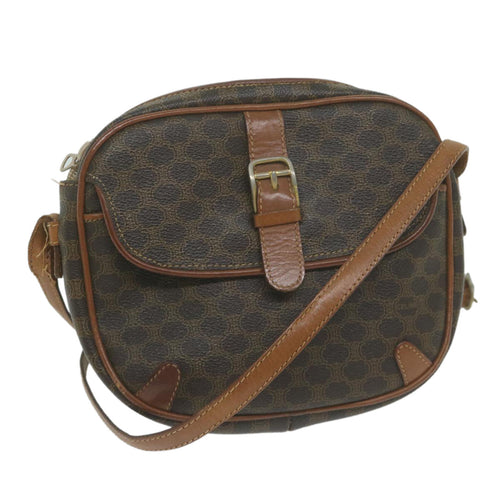 CELINE Macadam Canvas Shoulder Bag PVC Leather Brown  65786
