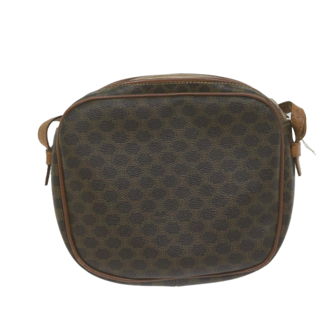 CELINE Macadam Canvas Shoulder Bag PVC Leather Brown  65786