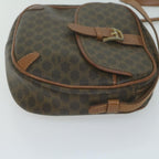 CELINE Macadam Canvas Shoulder Bag PVC Leather Brown  65786