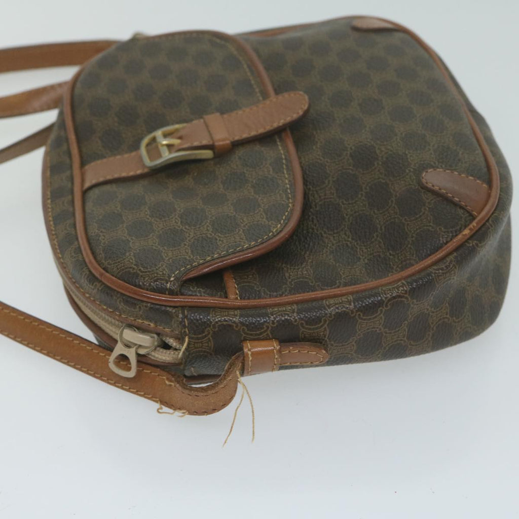 CELINE Macadam Canvas Shoulder Bag PVC Leather Brown  65786