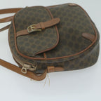 CELINE Macadam Canvas Shoulder Bag PVC Leather Brown  65786
