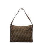 Fendi Zucca One-Shoulder Bag Handbag Brown Black Canvas Leather  Fendi