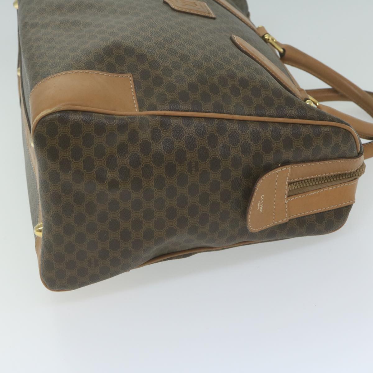 CELINE Macadam Canvas Boston Bag PVC Brown  65800