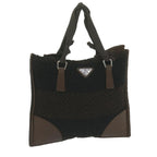 PRADA Hand Bag Wool Brown  65824