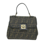 FENDI Zucca Canvas Hand Bag Black Brown65831