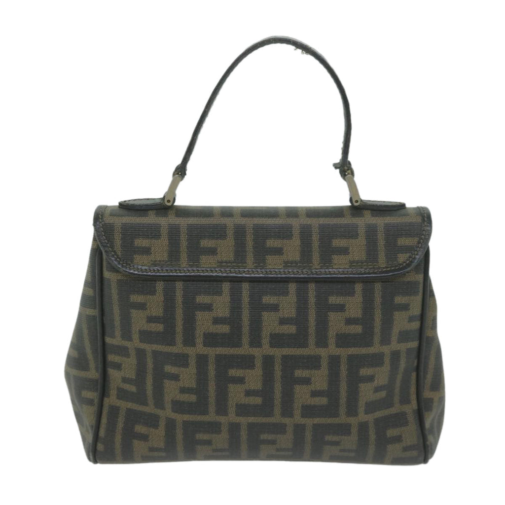 FENDI Zucca Canvas Hand Bag Black Brown65831