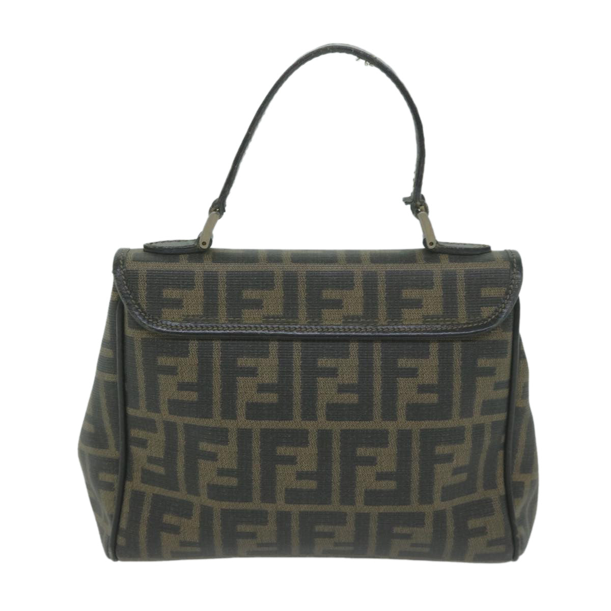 FENDI Zucca Canvas Hand Bag Black Brown65831