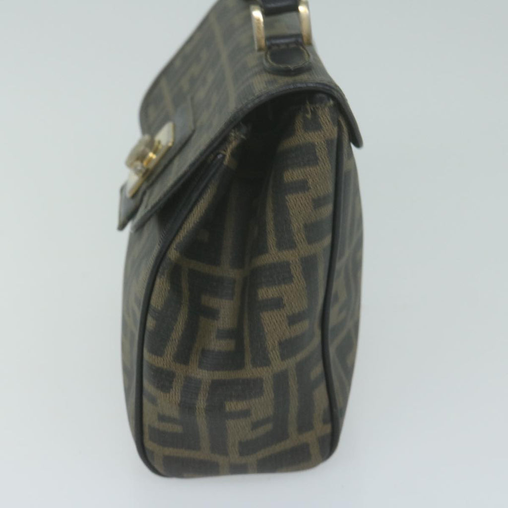 FENDI Zucca Canvas Hand Bag Black Brown65831