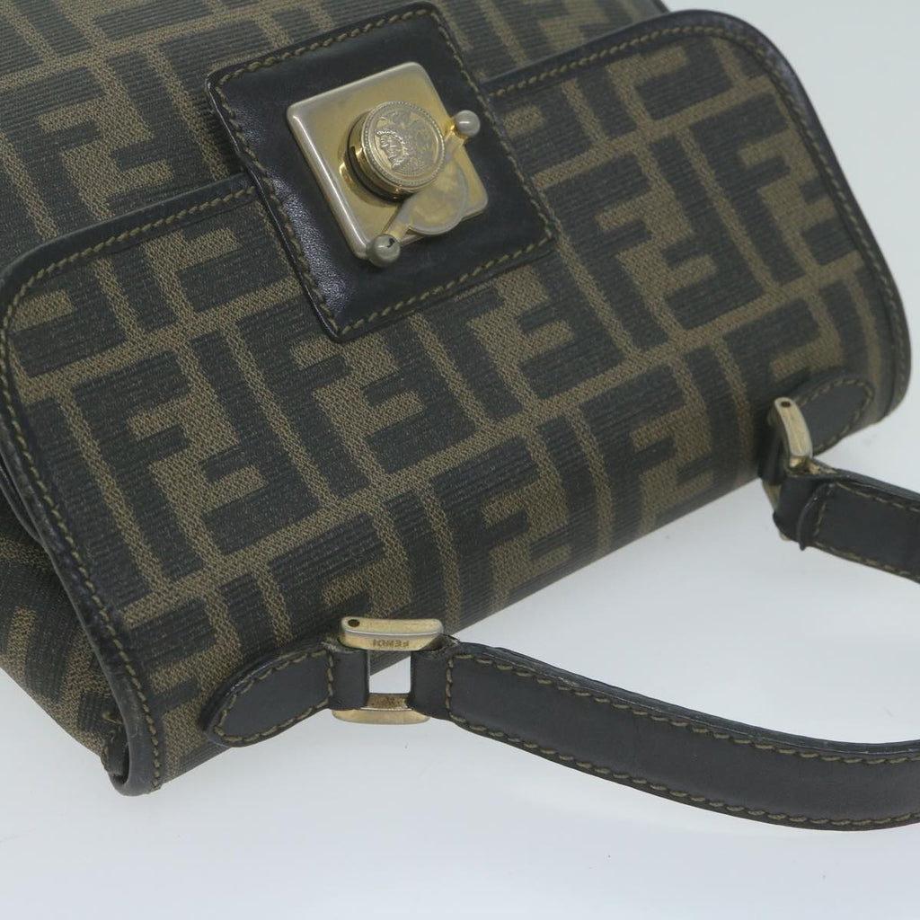 FENDI Zucca Canvas Hand Bag Black Brown65831