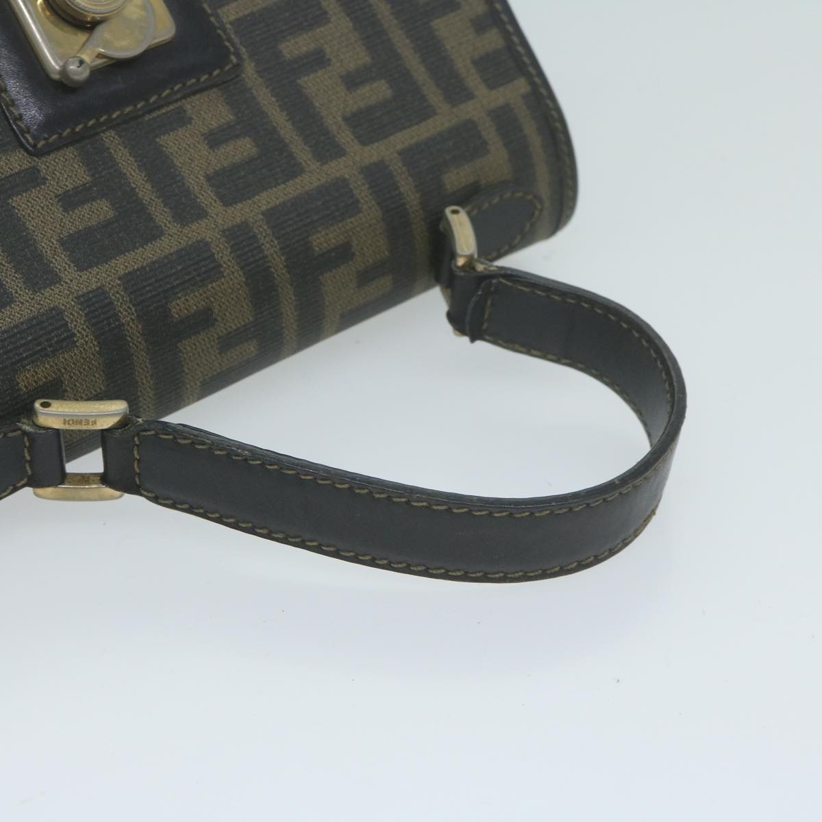 FENDI Zucca Canvas Hand Bag Black Brown65831