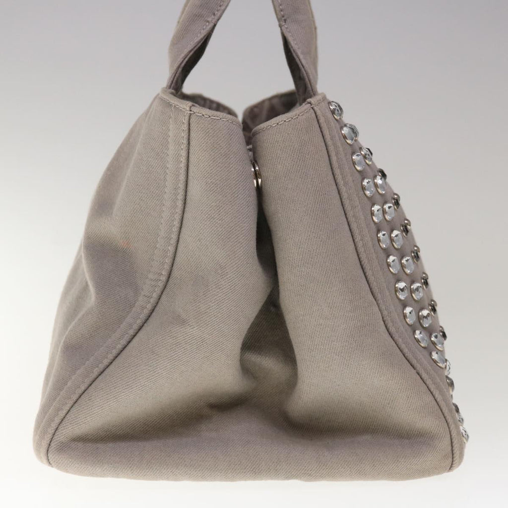PRADA Bijoux Canapa MM Hand Bag Canvas 2way Gray  65844