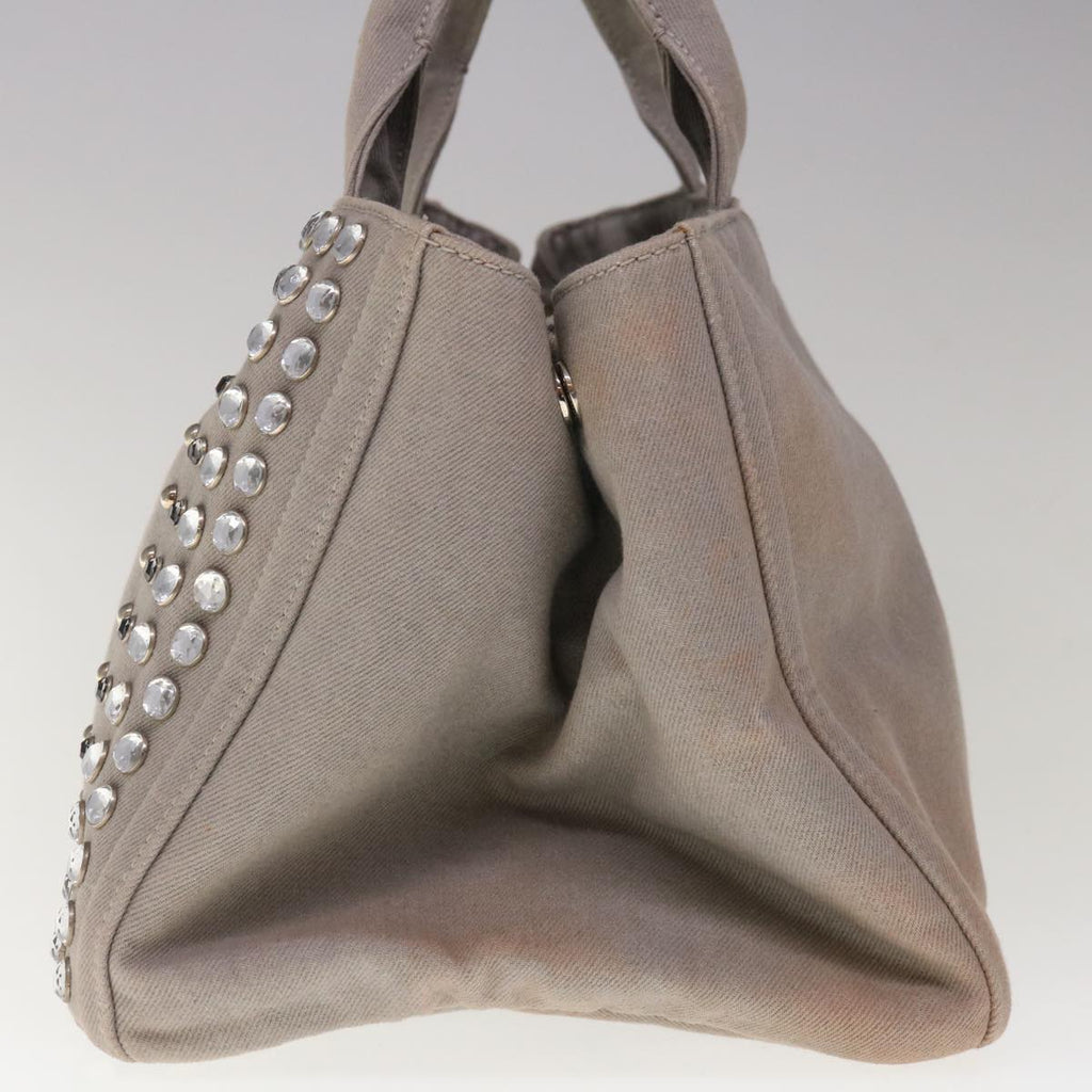 PRADA Bijoux Canapa MM Hand Bag Canvas 2way Gray  65844