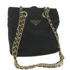 PRADA Quilted Chain Shoulder Bag Nylon Black  65854