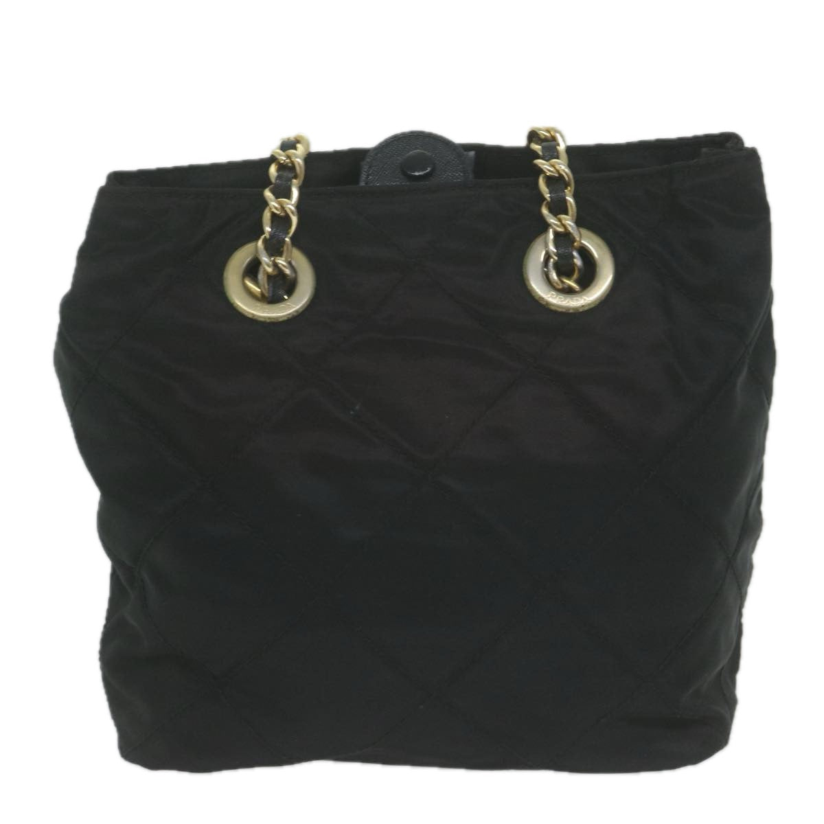 PRADA Quilted Chain Shoulder Bag Nylon Black  65854