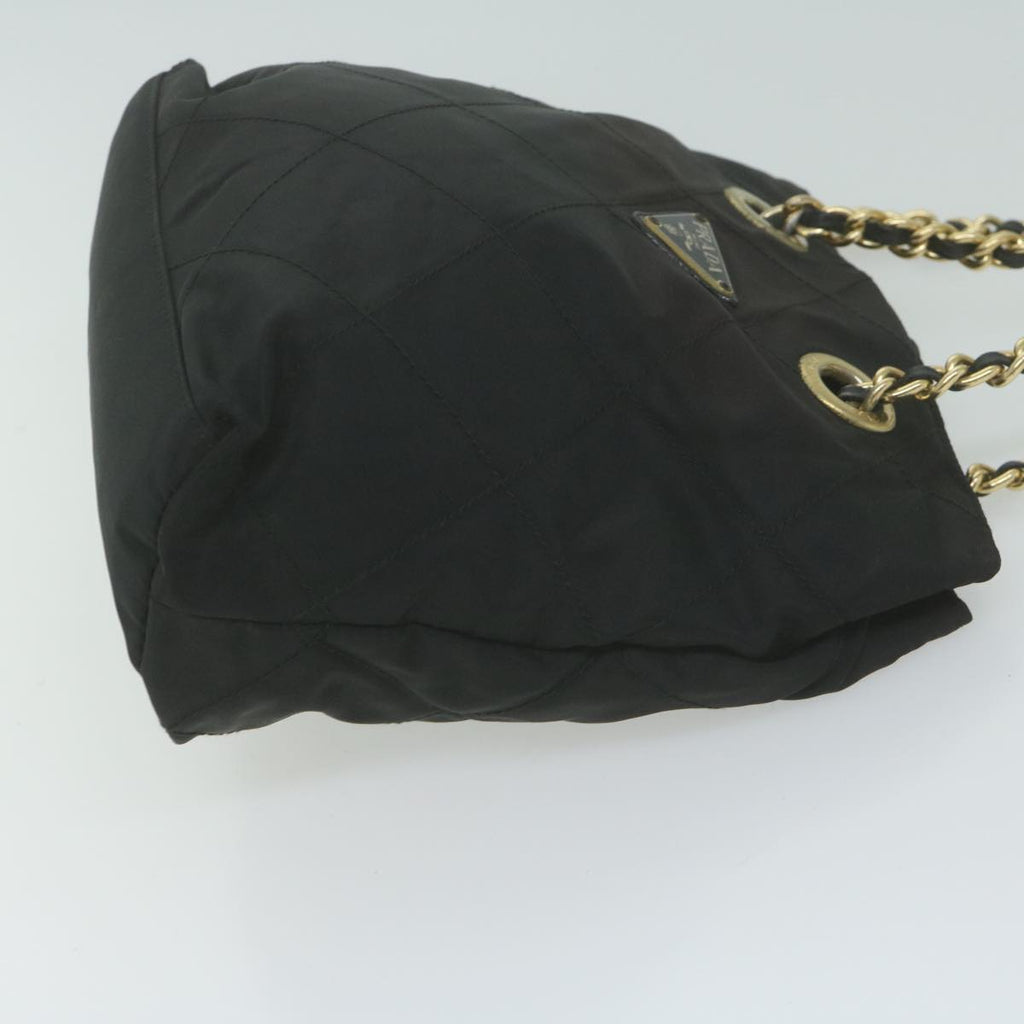 PRADA Quilted Chain Shoulder Bag Nylon Black  65854