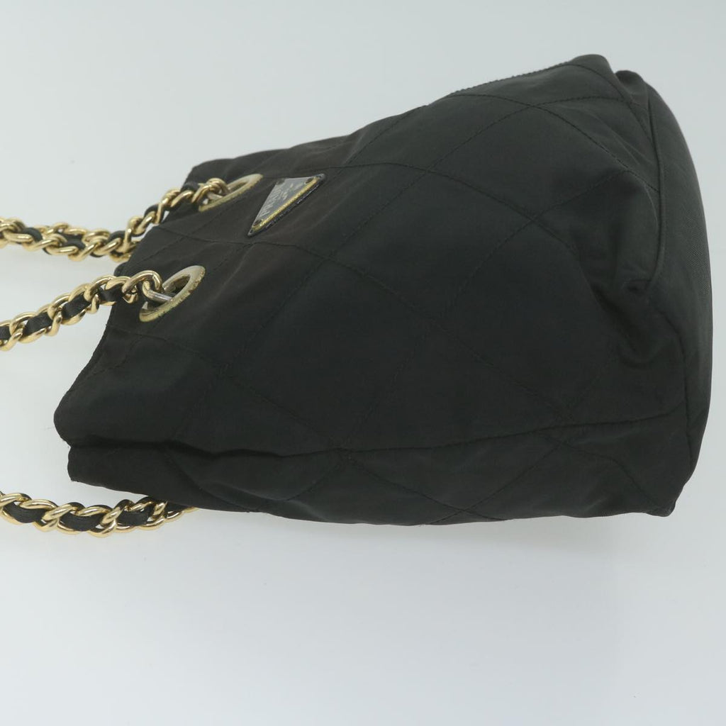 PRADA Quilted Chain Shoulder Bag Nylon Black  65854