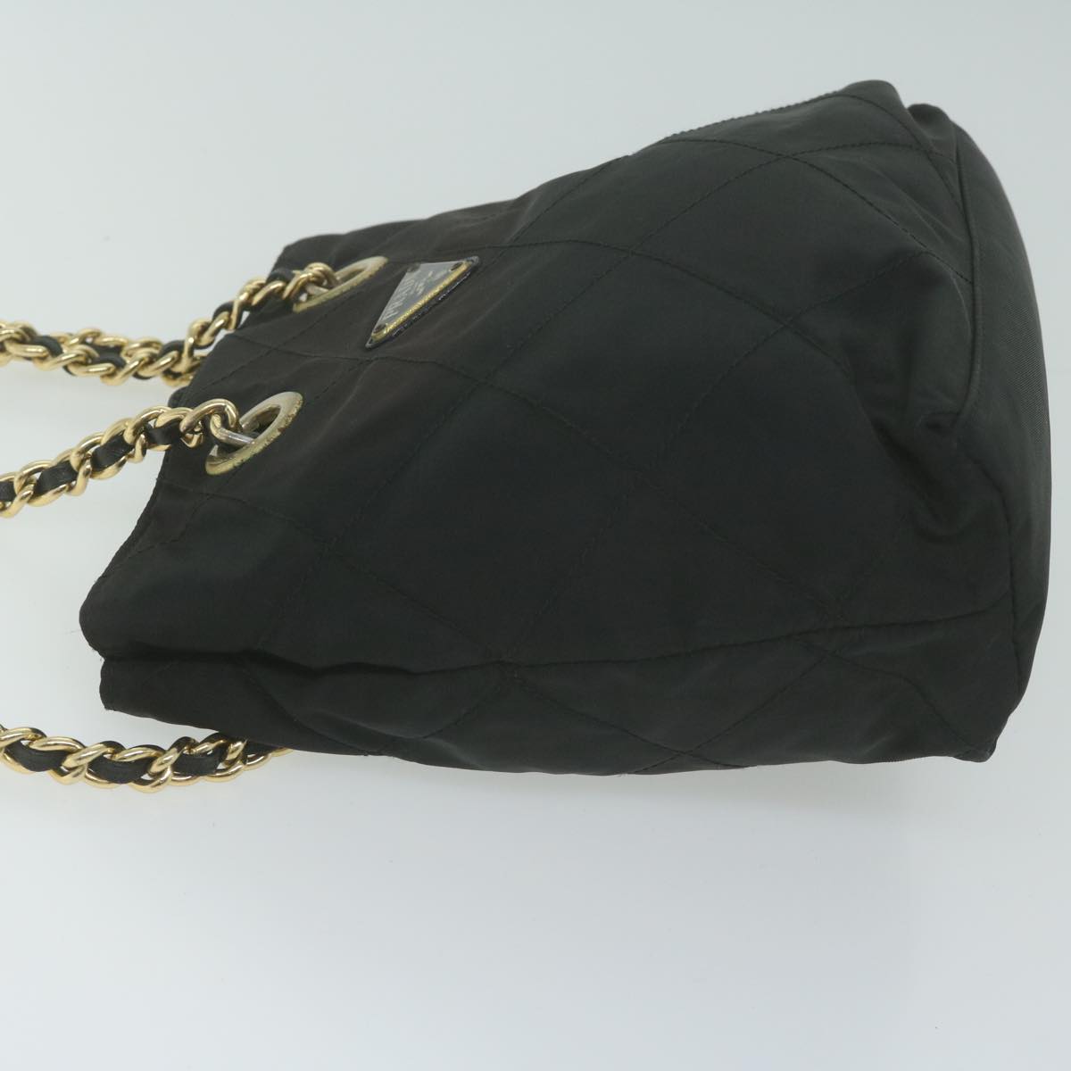 PRADA Quilted Chain Shoulder Bag Nylon Black  65854