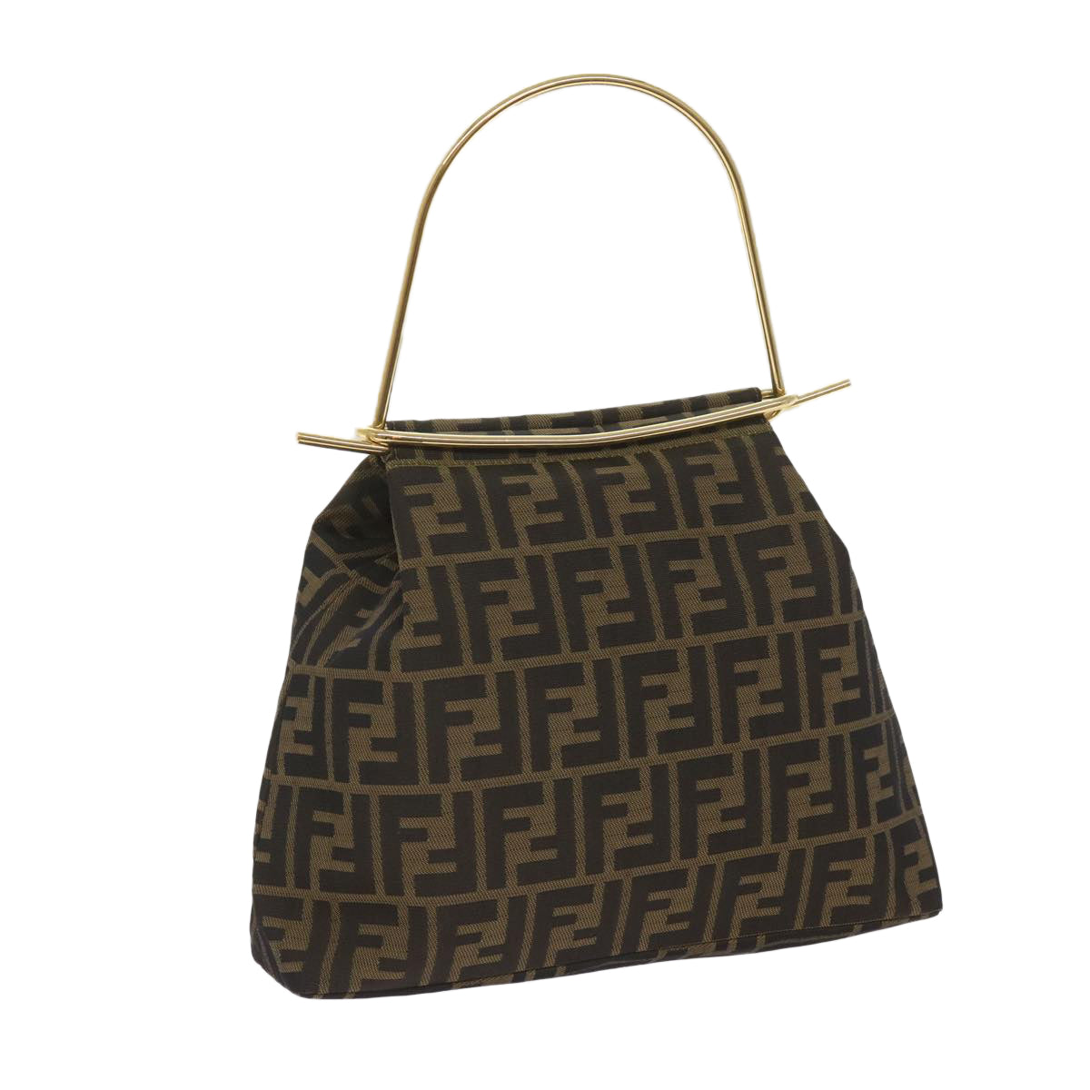 FENDI Zucca Canvas Hand Bag Black Brown65856