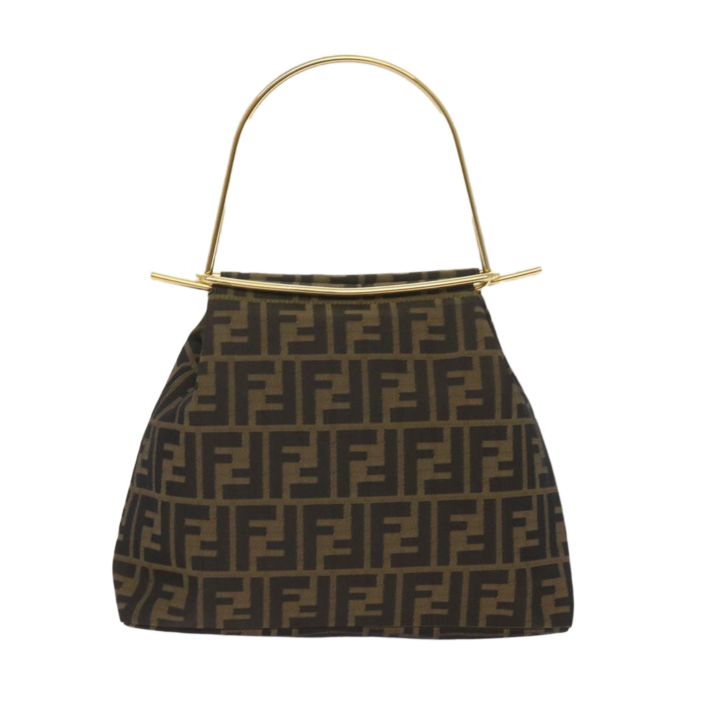 FENDI Zucca Canvas Hand Bag Black Brown65856