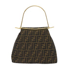 FENDI Zucca Canvas Hand Bag Black Brown65856