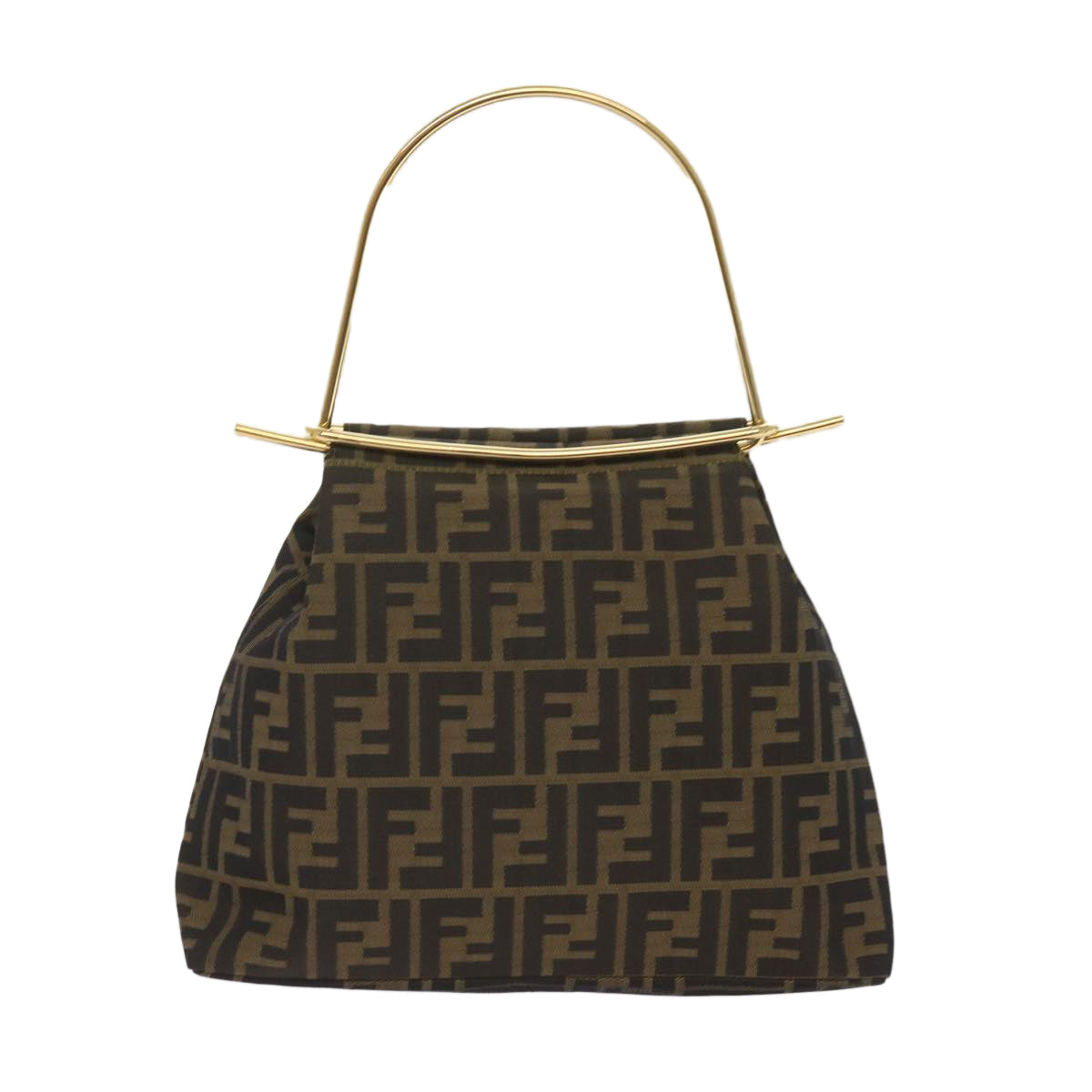 FENDI Zucca Canvas Hand Bag Black Brown65856