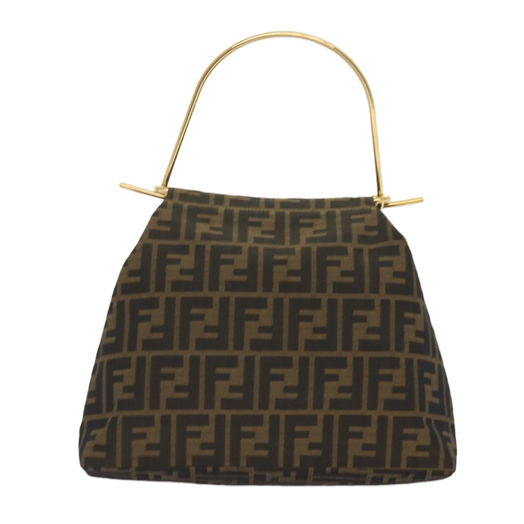 FENDI Zucca Canvas Hand Bag Black Brown65856