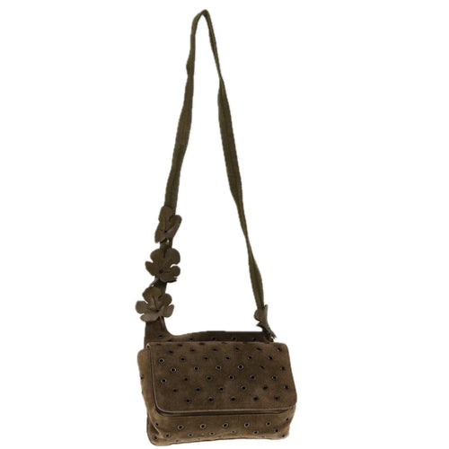 PRADA Shoulder Bag Suede Brown  65860