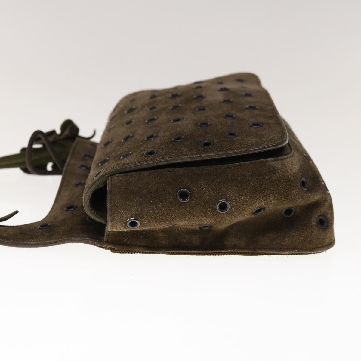 PRADA Shoulder Bag Suede Brown  65860