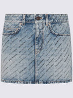Balenciaga short skirt 744972 TQW66 4141 ICED BLUE