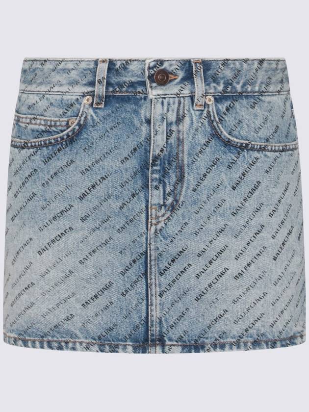 Balenciaga short skirt 744972 TQW66 4141 ICED BLUE