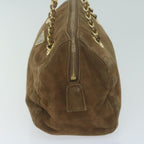 PRADA Hand Bag Suede Brown  65883