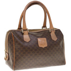 CELINE Macadam Canvas Boston Bag PVC Brown  65901
