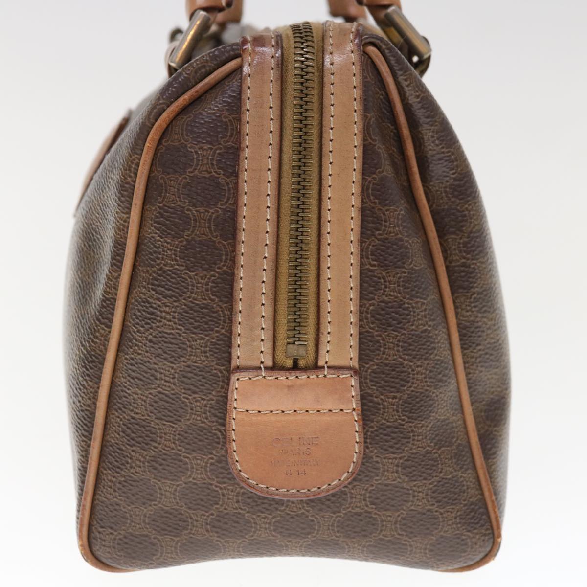 CELINE Macadam Canvas Boston Bag PVC Brown  65901