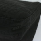 FENDI Zucchino Canvas Mamma Baguette Shoulder Bag Black65904