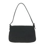 FENDI Zucchino Canvas Mamma Baguette Shoulder Bag Black65904