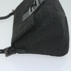 FENDI Zucchino Canvas Mamma Baguette Shoulder Bag Black65904
