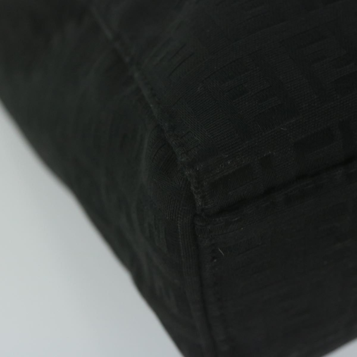 FENDI Zucchino Canvas Hand Bag Black 8BL02565922