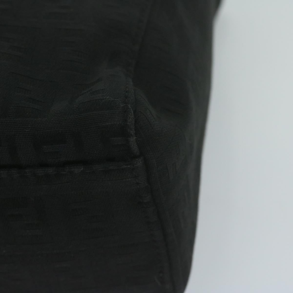 FENDI Zucchino Canvas Hand Bag Black 8BL02565922