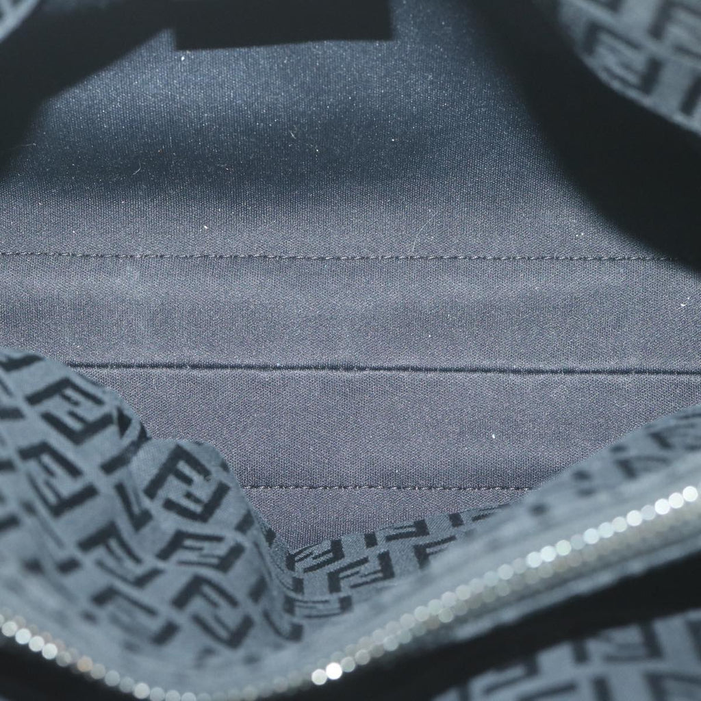 FENDI Zucchino Canvas Hand Bag Black 8BL02565922