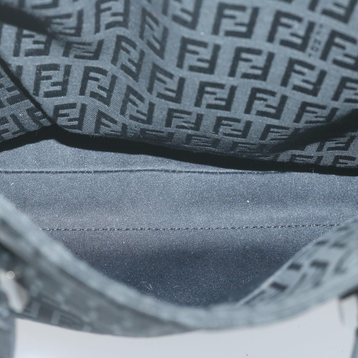 FENDI Zucchino Canvas Hand Bag Black 8BL02565922